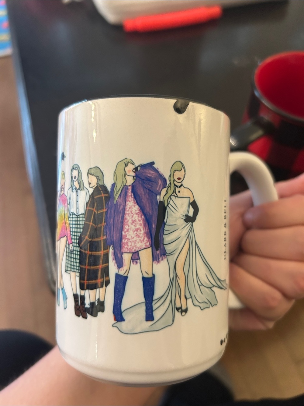 Taylor Swift Ceramic Mug - White with Multicolor Design